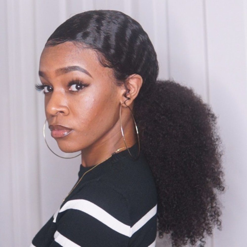 20 inch Kinky Curly Natural Hair Lacefront Wig